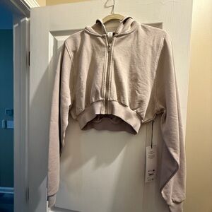 Alo Yoga Washed Breakaway Cropped Zip-Up Hoodie